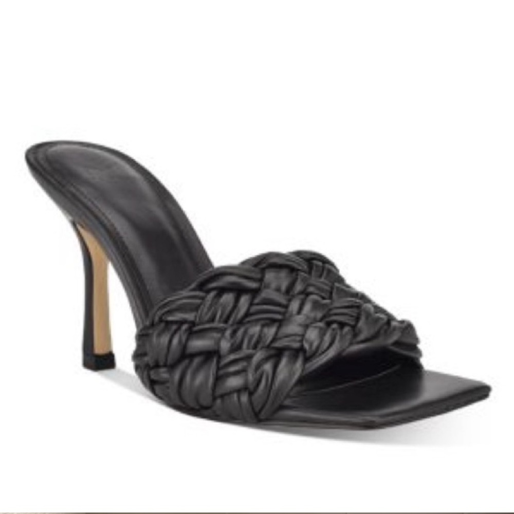 Marc Fisher Black Braided Mule Heels - 7